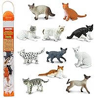 Toymany 8PCS Grey & Orange Cat Figurines Set, Realistic Cat Figures Kitten  Toys, Cat Cake Toppers Birthday Easter Eggs Gift for Kids Children