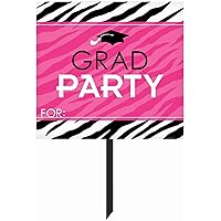 Zebra Party Graduation Lawn Sign Party Accessory