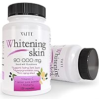Glutathione Whitening Pills - Dark Spots & Acne Scar Remover - 90000mg - Made in USA - Vegan Skin Bleaching Pills with Anti-Aging & Antioxidant Effect - 120 Capsules