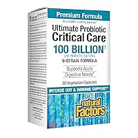 Natural Factors, Ultimate Probiotic Critical Care 100 Billion, 1-Per-Day for Intense Digestive Support, 9 Strains, 100 Billion CFU