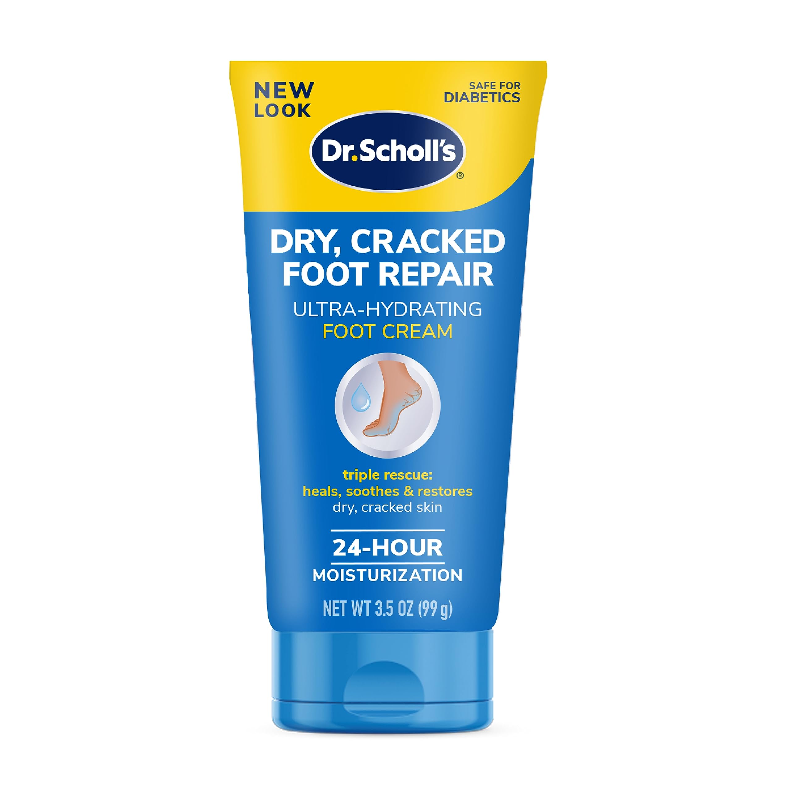 Dr. Scholl's Dry, Cracked Foot Repair Ultra Hydrating Foot Cream, 3.5 oz Lotion with 25% Urea, Heel Repair, Foot Care Heals for Healthy Looking Feet, Epsom Salt Soothes, Safe for Diabetics