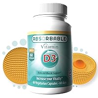 Liposomal Vitamin D3 Supplement 2000 IU, High Absorbancy, Bone & Muscle Support 60 Vegetarian Capsules 2 Month Supply, A Nutritional Research Co Product