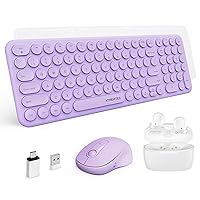 XTREMTEC 2.4G Compact Slim Wireless Keyboard and Mouse Combo,Noise Cancelling Bluetooth Headphones with Mic