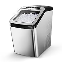 Nugget Ice Maker Countertop, Max 34lbs/Day, 2 Way Water Refill, Self-Cleaning Pebble Ice Maker Machine with 3Qt Reservoir, Ideal for Home, Office, Bar, and Party. (Silver)
