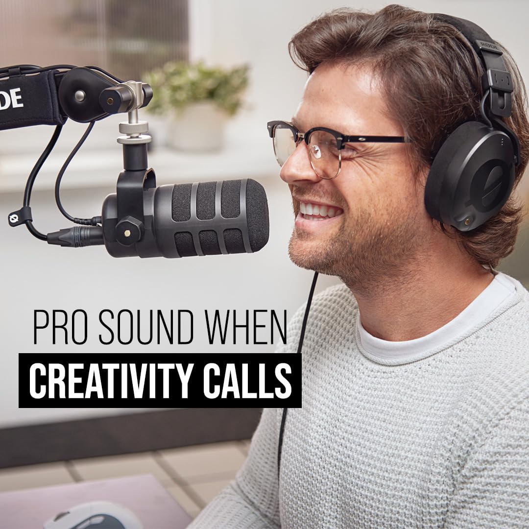 RØDE PodMic USB Versatile Dynamic Broadcast Microphone With XLR and USB Connectivity for Podcasting, Streaming, Gaming, Music-Making and Content Creation