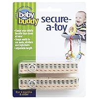 Baby Buddy Secure-a-Toy, Adjustable Pacifier and Teether Strap for Stroller, Highchair, and Car Seat, Kayla with BLVD Stitch, 2 Pack