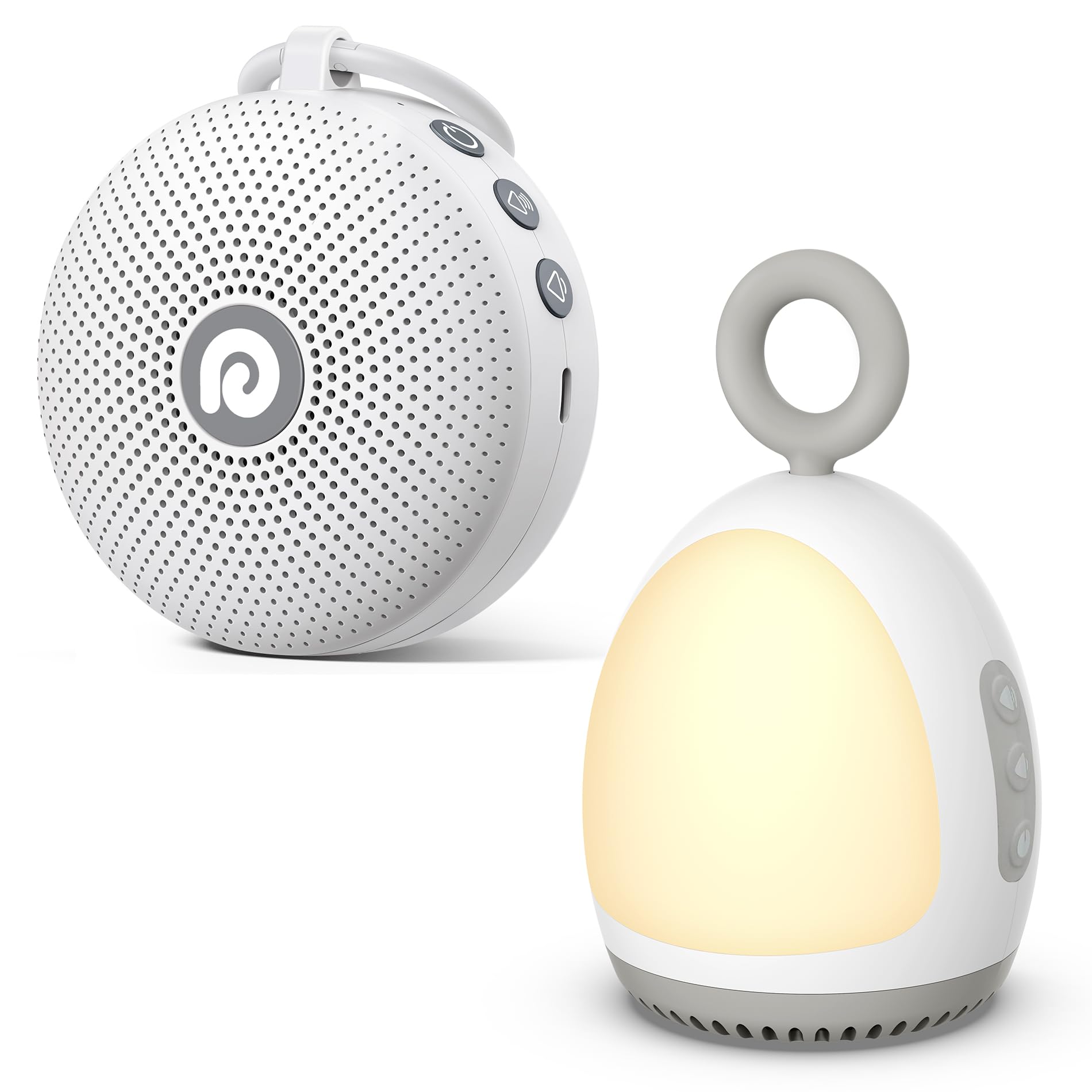 Dreamegg D11 Max White Bundle with XT-6 Grey Portable Sound Machine for Baby, Soothing Sound, Noise Canceling for Office&Sleeping, Sound Therapy for Home, Travel, Registry Gift