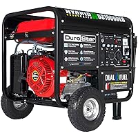 DS10000EH Dual Fuel Portable Generator-10000 Watt Electric Start-Home Back Up & RV Ready, 50 State Approved, Red/Black