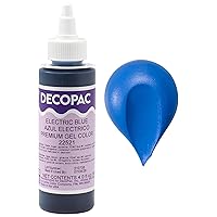 DecoPac Electric Blue Trend Premium Gel Color Cake Decorations, Blue Food Coloring - Blue Gel Color - 4 Fl Oz