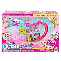 Barbie Dollhouse, Chelsea Playhouse with Transforming Areas & 20+ Pieces, Includes 2 Pets, Pool, Furniture & Accessories