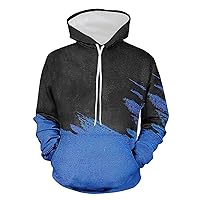 Men's Colorblock Sweatshirts Casual Drawstring Hoodies Loose Fit Comfy Pullover Hoodie Winter Fall Fleece Sweater Top