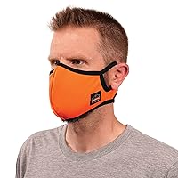 Ergodyne 8802F(x) Two Layer Contoured Face Mask with Filter, Large/XL, Orange