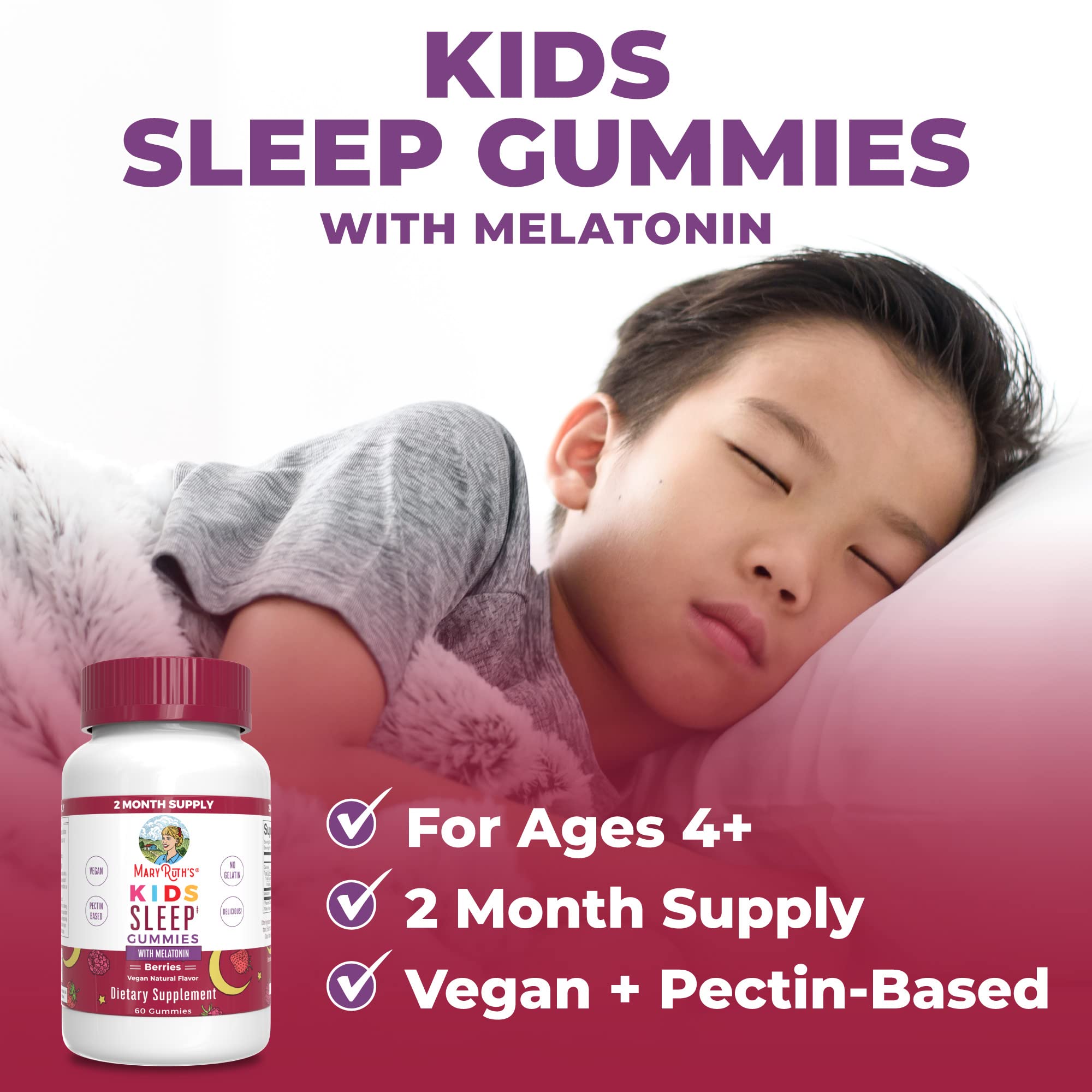 MaryRuth's Kids Multivitamin Gummies & Postbiotics, Kids Immunity Jelly Beans, and Kids Sleep Gummies, 3-Pack Bundle for Bone Health, Digestive Health, Immune Support, & Sleep Support, Vegan & Non-GMO
