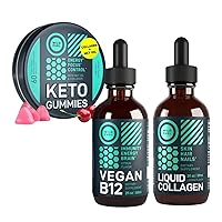 Liquid B12, Keto Gummies and Liquid Collagen with Biotin Bundle