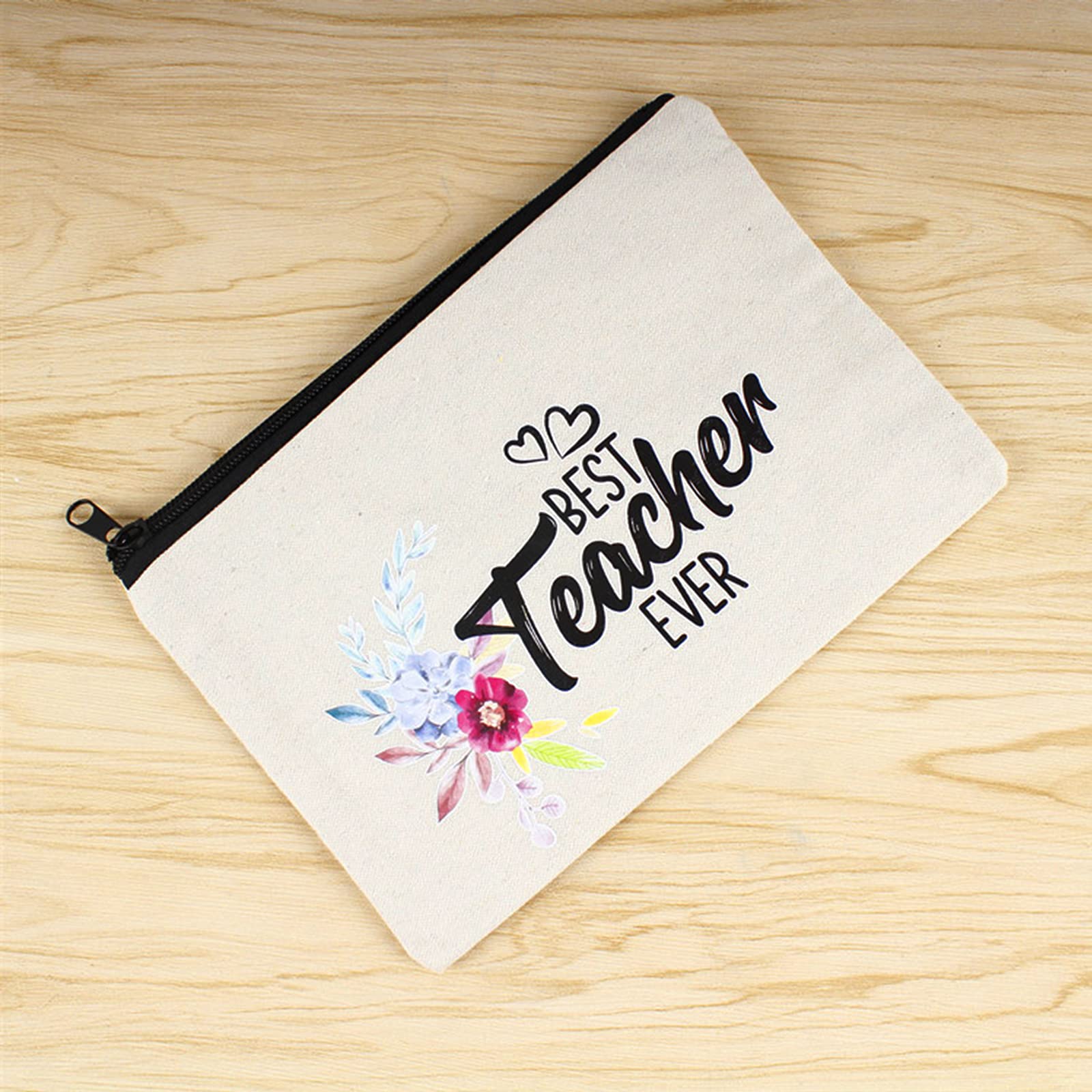 ZUER Canvas Bags, 2pcs Pencil Case, Blank Makeup Bags,Use for  Pencil,Pen,Money,DIY,Craft and Cosmetics,White