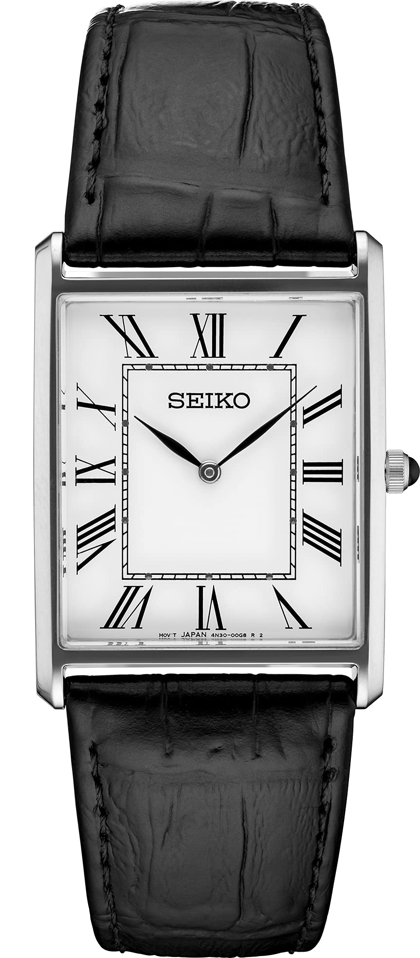 SEIKO Mens Essential SS RECT CASE, WHITE, Mens Standard