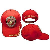 United States Marine Corps The Few The Proud Red Adjustable Embroidered Cotton Hat Cap - Officially Licensed