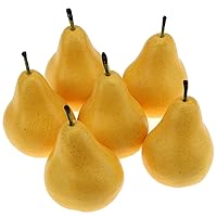6pcs Artificial Pear Decoration Fake Fruit Lifelike Simulation Food Home Party Kitchen Photography Props