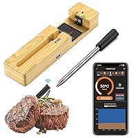 Plus Wireless Meat Thermometer for Grilling, 500Ft Bluetooth Meat Thermometer with Probe for Cooking, Digital Waterproof Oven Food Thermometer for Air Fryer, BBQ, Rotisserie, Smart App Compatible