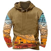 Funny Hoodies For Men Western Aztec Ethnic Print Hoodie Plus Szie Tribal Graphic Sweatshirts Vintage Hoody Pullover