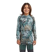 PELAGIC Youth Vaportek Hooded Fishing Shirt, Long Sleeve, UPF 50+ Protection, Ventilated and Lightweight