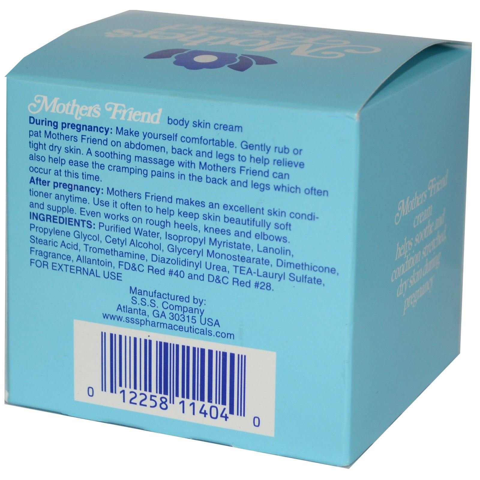 1 Pack of Mothers Friend Body and Skin Cream, for Stretched Tight and Dry Skin of Pregnancy