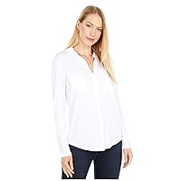 Majestic Filatures Women's Soft Touch Long Sleeve Button Front Shirt