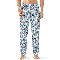 Penis Flower Print Men's Pajama Pants Bottoms Soft Sleep Pajama Lounge Pant With Pocket