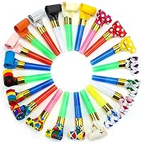 Koogel 100 Pcs Party Blower, Colorful Birthday Noisemakers Birthday Blow Horns Party Whistles New Years Party Noisemakers Whistles Party Blowouts Party Favors Noise Makers