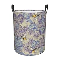 Bee Flying Waterproof Oxford Fabric Laundry Hamper,Dirty Clothes Storage Basket For Bedroom,Bathroom