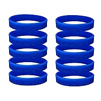 Dark Blue Silicone Bracelets - Hope, Faith, Love Wristbands for Awareness’s such as Colon Cancer, Child Abuse, Rectal Cancer & More - Perfect for People with Small Wrist (Pack of 10 - Extra Small)