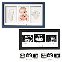 KeaBabies Baby Hand and Footprint Kit and Sonogram Picture Frame - Personalized Baby Gift - Trio Ultrasound Picture Frames For Mom To Be Gift - Baby Ultrasound frame - Pregnancy Announcements Sonogram