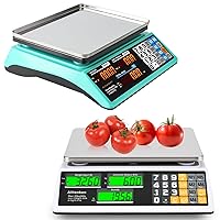 88lb & 66lb Commercial Food Scale with Price Calculator, Accurate Counting and Dual Display, Digital Price Computing Scale for Farmers' Markets, Retail Outlets, Vegetable, Meat Shops & Deli