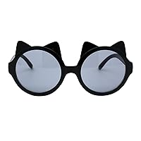 Girls Fashion Sunglasses Round Circle Frame Cute Kitty Cat Ears UV 400