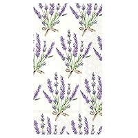 32 Count 3-Ply Paper Guest Towel Dinner Buffet Napkins, Bouquet of Lavender Cream
