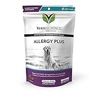 Allergy Plus Immune Support Supplement for Dogs, Duck Flavor, 75 Chews – Probiotic Allergy Chews for Itchy Skin, Paw Licking, Watery Eyes, Sneezing and GI Support
