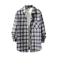 Checkered Jackets For Men Fashion Dressy Button Pockets Plaid Coat Cardigan Long Sleeve Lapel Fall Winter Clothes