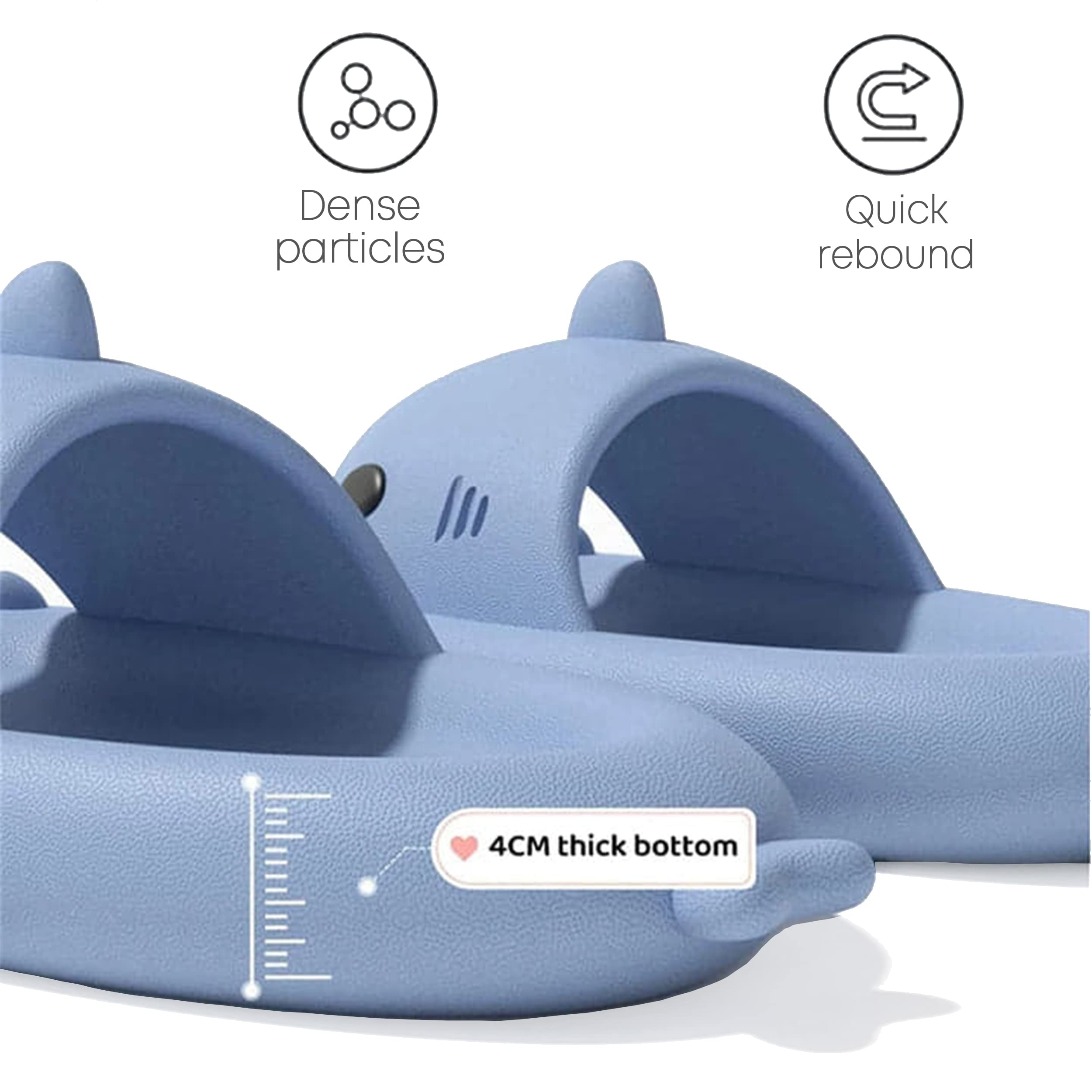 Dazzle fairy Shark Slides with Extra Dorsal Fin Unisex Slippers - Cloud Indoor Outdoor Cushioned Thick Sole Slide for Men and Women | Anti-Slip Open Toe Cute Casual Beach Summer Gift for Him/Her