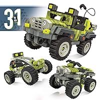 3 in 1 Wild Wheeler | STEM Toy | Jeep, Dune Buggy, ATV 4 Wheeler | DIY Building Construction Set (242 Pieces)