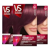 Vidal Sassoon Pro Series Permanent Hair Dye, 4RV Mayfair Burgundy Hair Color, Pack of 3