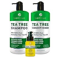 BELLISSO Tea Tree Oil Shampoo and Conditioner Set and Tea Tree Oil Hair Serum