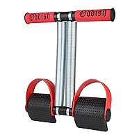 Tummy Trimmer Men and Women for Abs Workout Stomach Machine Exercise in Gym, Home for Abdominal Workout for man and women (STANDERED-DOUBLE-SPRING, RED & BLACK)
