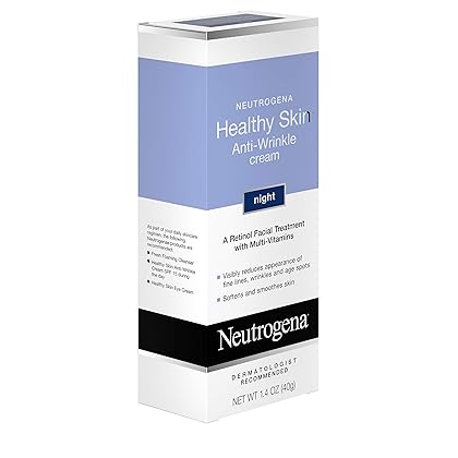 Neutrogena Healthy Skin Anti-Wrinkle Retinol Night Cream - Vitamin E, B5, Glycerin Moisturizer 1.4 oz