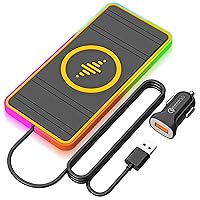 Wireless Charger for Car, RGB LED 15W Car Wireless Charger Pad for iPhone 14 13 12 11 Mini Pro Max, Wireless Charging Pad for Car, for Samsung Galaxy S22/S22+/S22 Ultra/S21/S20/S10/Note20/Note10