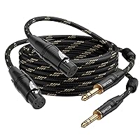 XLR to 1/4 Cable, XLR Female to 1/4 Cable 25FT 2Pack, TRS to XLR 1/4 inch (6.35mm) Cable, Quarter Inch to XLR Balanced Microphone Cable