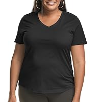Just My Size Women's Plus-Size Short Sleeve V-Neck Tee