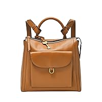Fossil Women's Parker Leather Mini Backpack Purse Handbag, Camel (Model: ZB1797235)