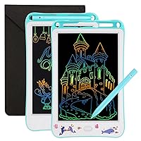2 Pack LCD Writing Tablet, Kids Drawing Tablets Colorful Doodle Board with Storage and DIY Stickers 8.5