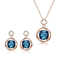 Clearine Women's Sparkling Jewellery Set with Necklace and Earring Prism Austrian Crystal Gift for Bride Bridesmaid