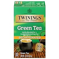 Decaffeinated Green Tea, Individually Wrapped Bags, 20 Count Pack of 6, Smooth Flavour, Enticing Aroma